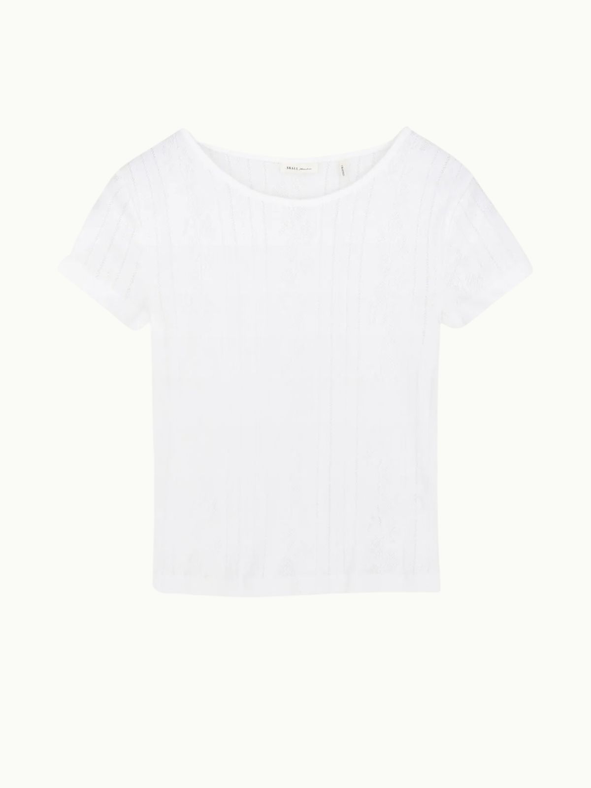 Anna Pointelle T- Shirt - White SKALL STUDIO  Regular price£50.00