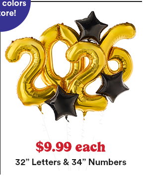 $9.99 each 32” Letters & 34” Numbers
