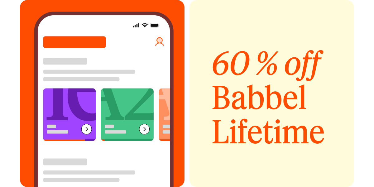 A stylized photo of the Babbel app