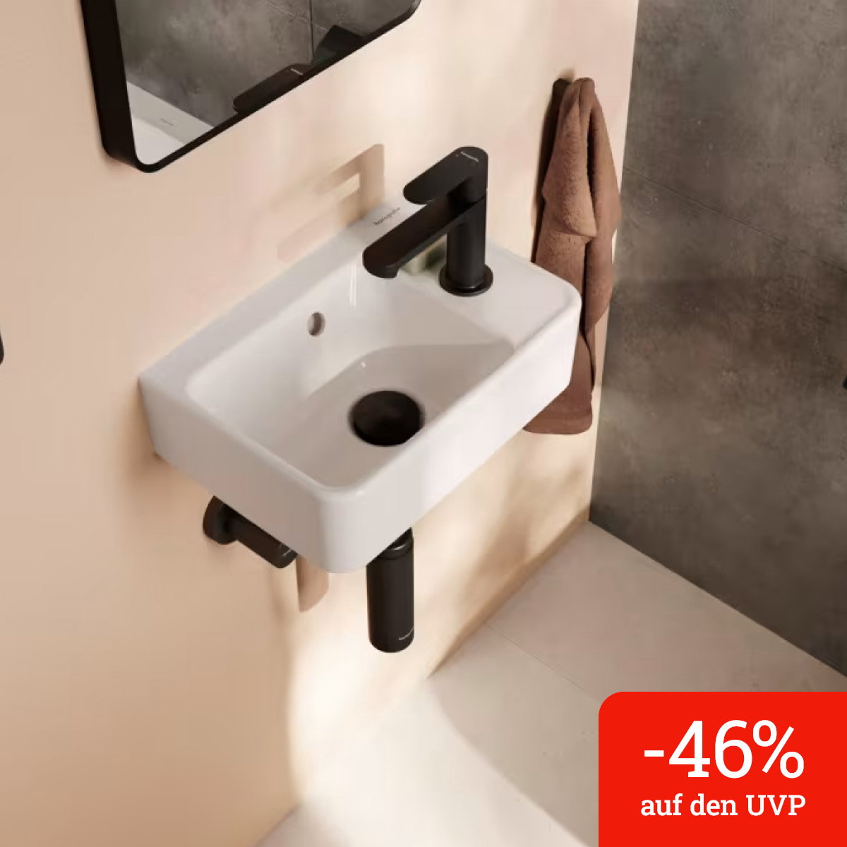 hansgrohe Xanuia Q Handwaschbecken 360/250 mit Hahnloch und Überlauf