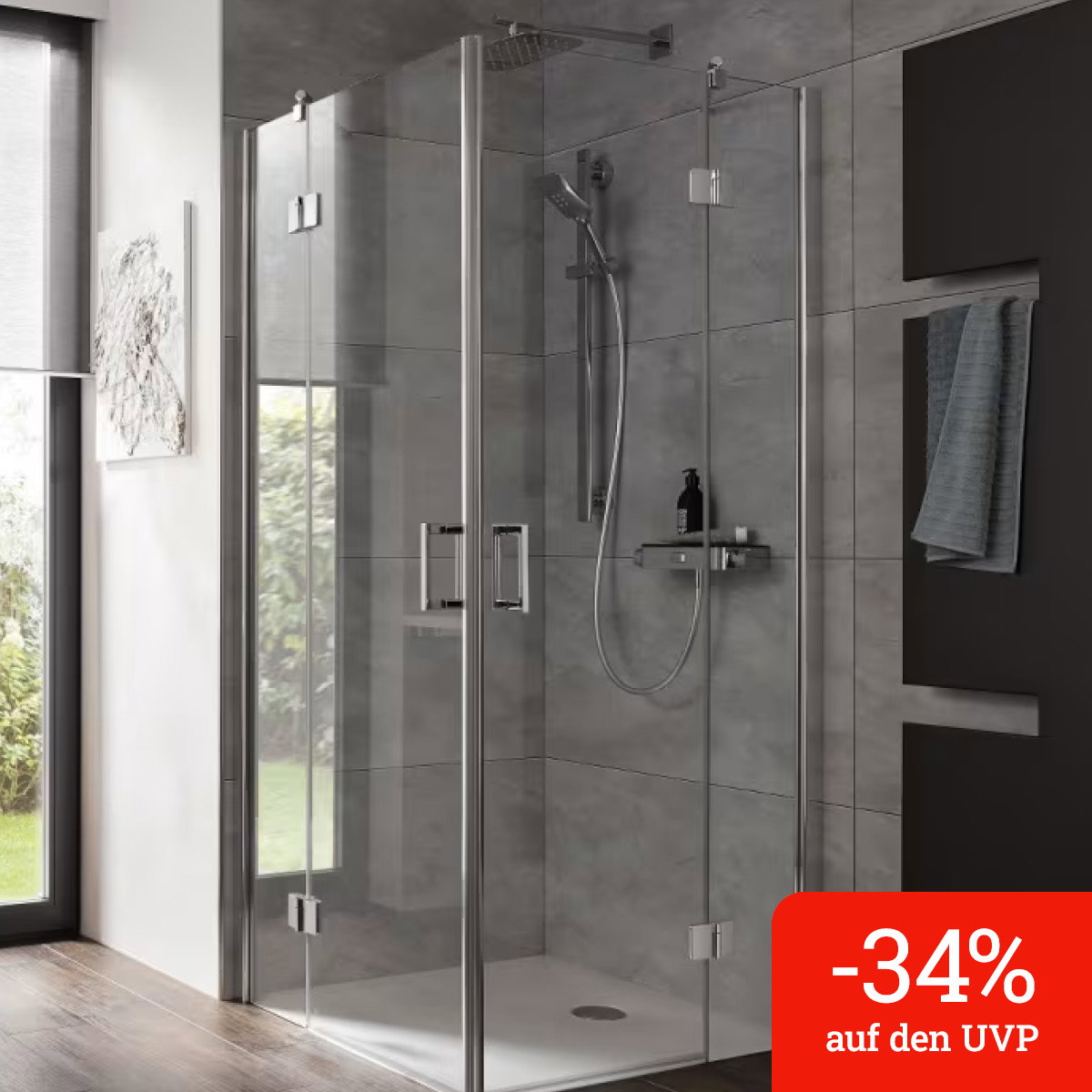HSK Aperto Eckeinstieg pendelbar 4-teilig 90 x 90 cm