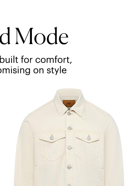 An image of a light cream colored denim jacket