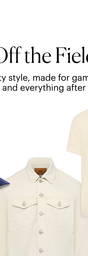 An image of a light cream colored denim jacket
