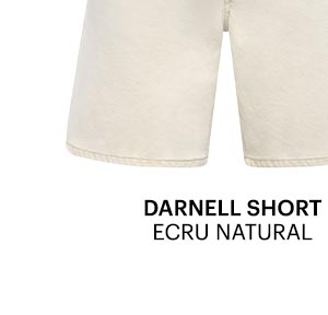 An image of a light cream colored denim short