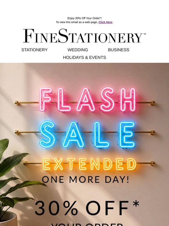 One MORE day to save 30%!
