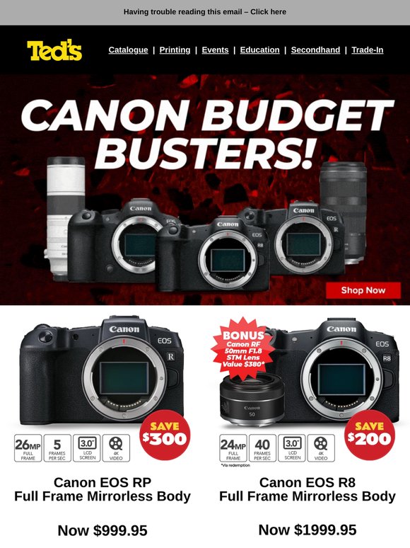 💰 Canon budget busters await you!