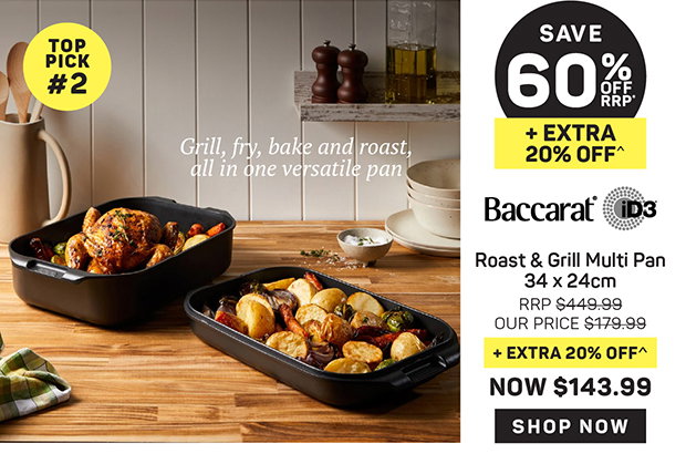 Baccarat iD3 Non-Stick Roast & Grill Multi Pan 34 x 24cm