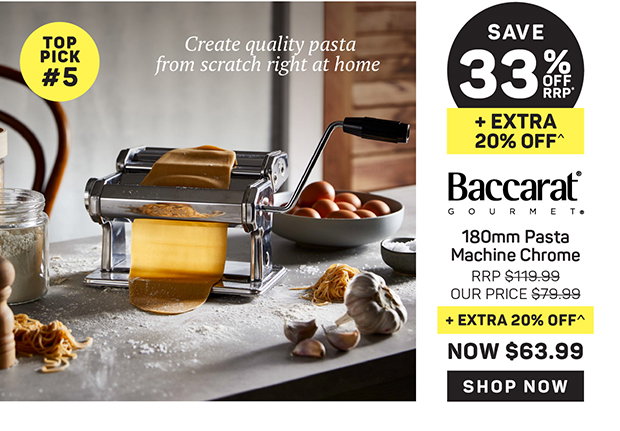 Baccarat Gourmet 180mm Pasta Machine Chrome