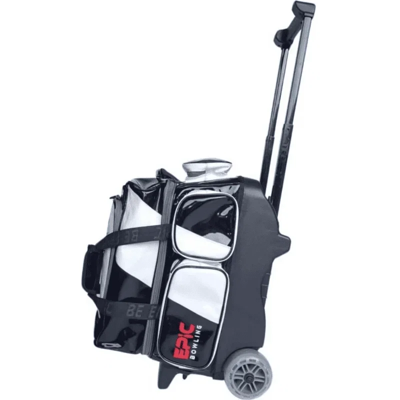 Image of Epic Legacy 2 Ball Double Roller Black Enamel Bowling Bag