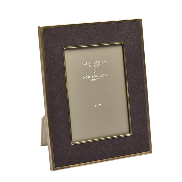 Image of Sophie Paterson Photo Frame Charcoal Grey Velvet 5 x 7"