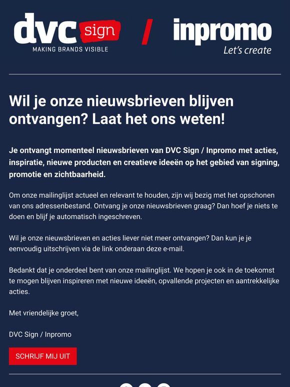 Wil je onze nieuwsbrief blijven ontvangen? 📩