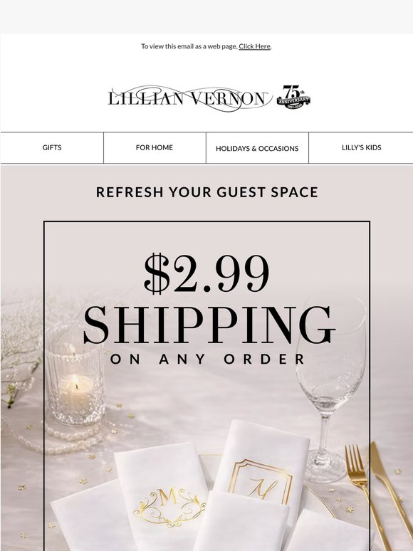 Fresh guest towels are in — $2.99 shipping sitewide