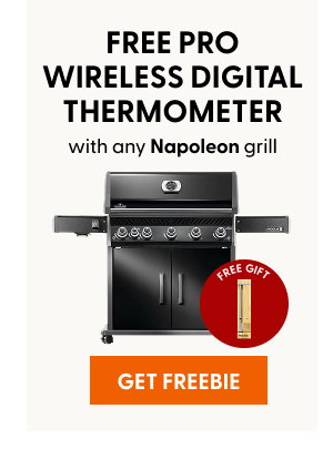 Free PRO wireless digital thermometer with any Napoleon Grill
