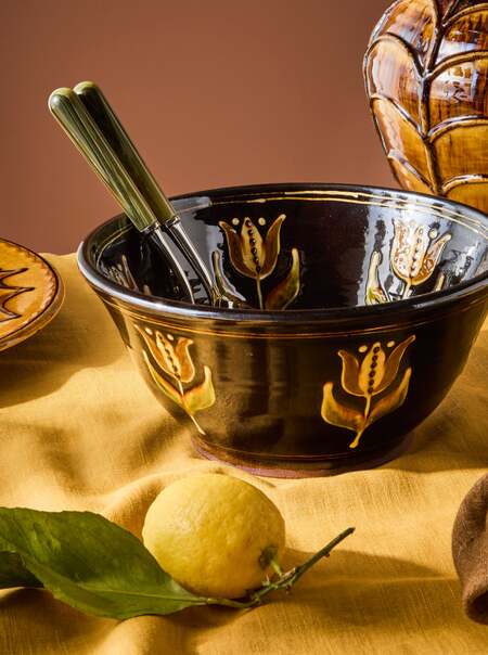 Tulips Slipware Bowl