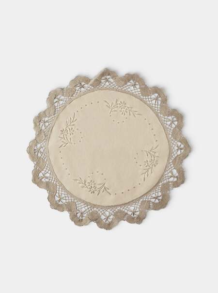 Lacework Linen Large Round Placemats (Set of 4)
