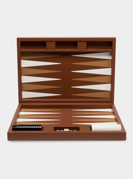 Eva Handwoven Leather Backgammon Set