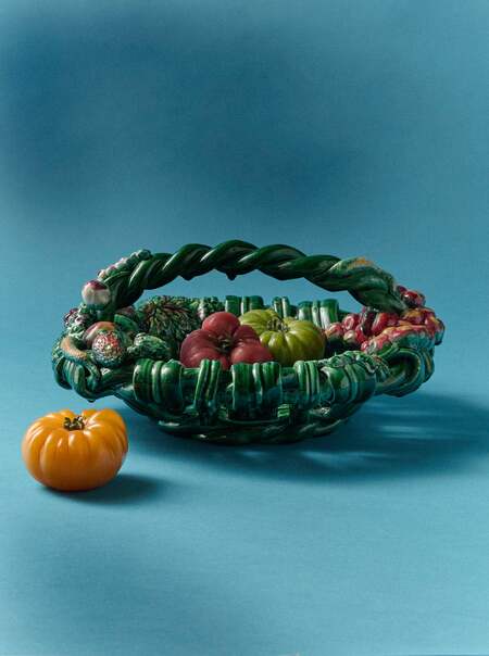 1960s Vallauris Majolica Ceramic Fruit Bowl