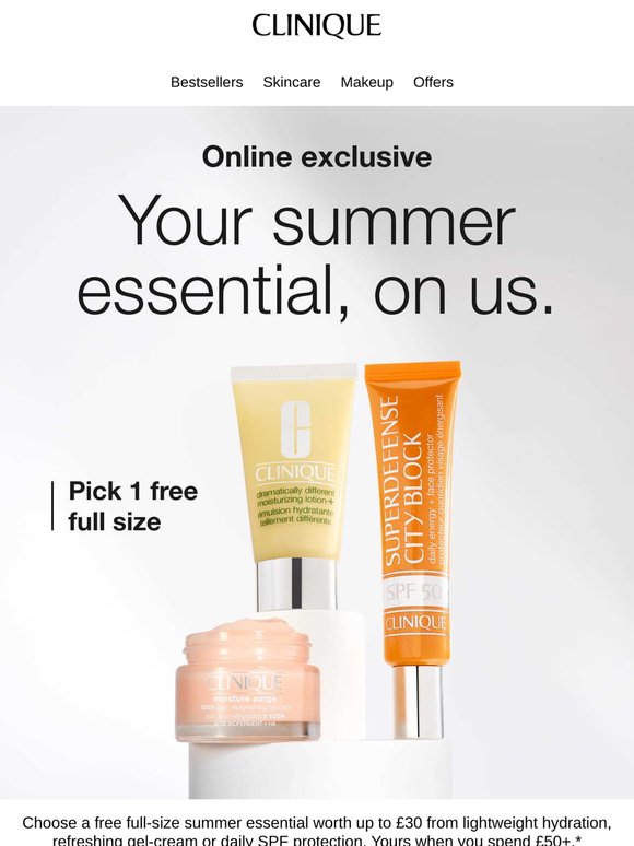 Choose your free summer essential, worth up to £30