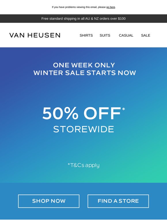 Winter Sale: 50% off Storewide on now