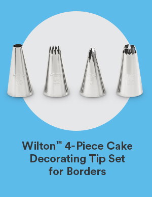 Wilton 4-piece cake decorating tip set for borders