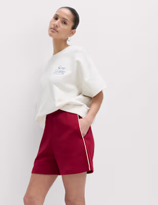Pure Cotton Side Stripe Jogger Shorts