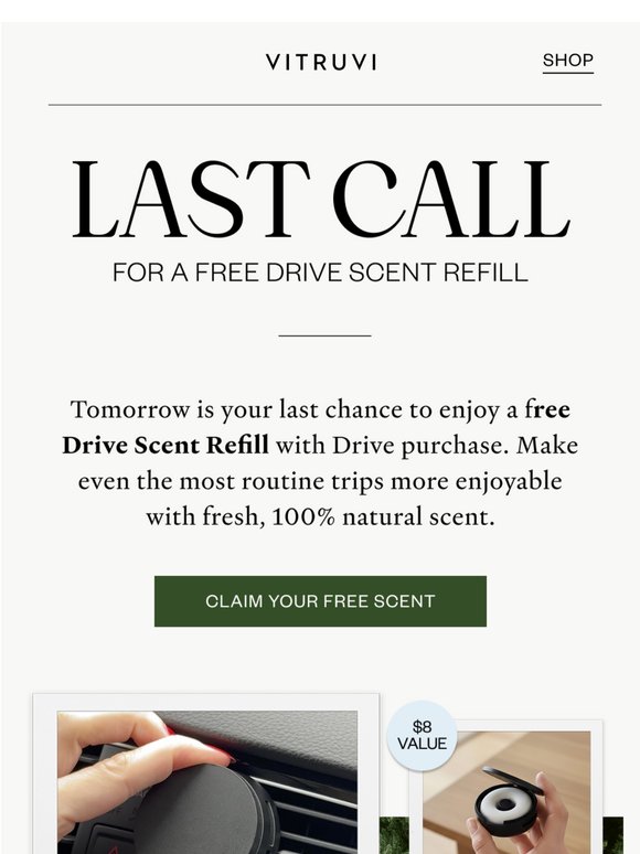 Final Hours For FREE Drive Scent Refill 🚙