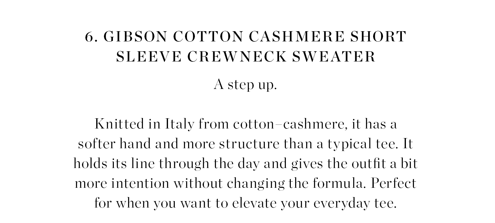 Gibson Cotton Cashmere Short Sleeve Crewneck Sweater