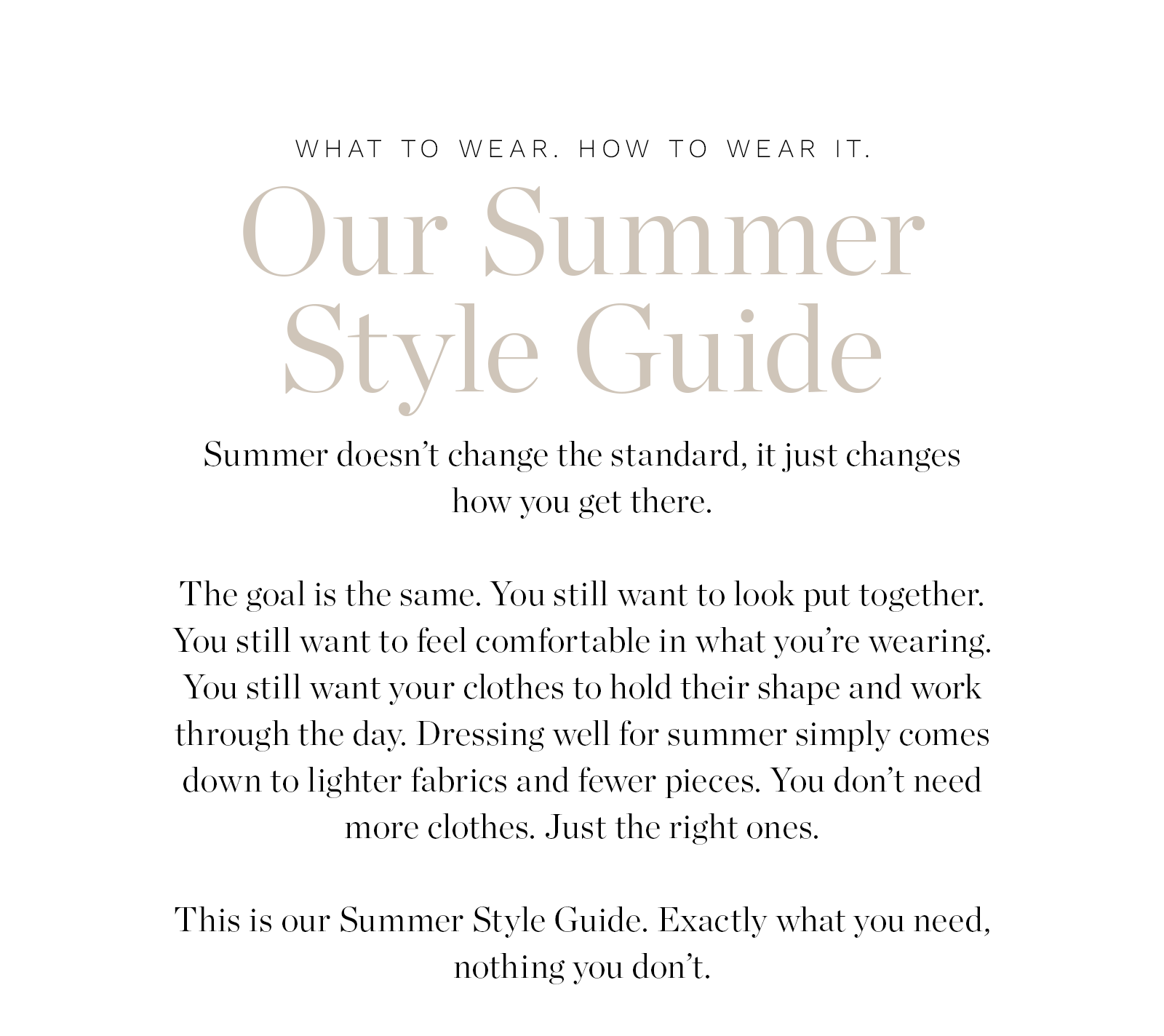 WHAT TO WEAR. HOW TO WEAR IT.