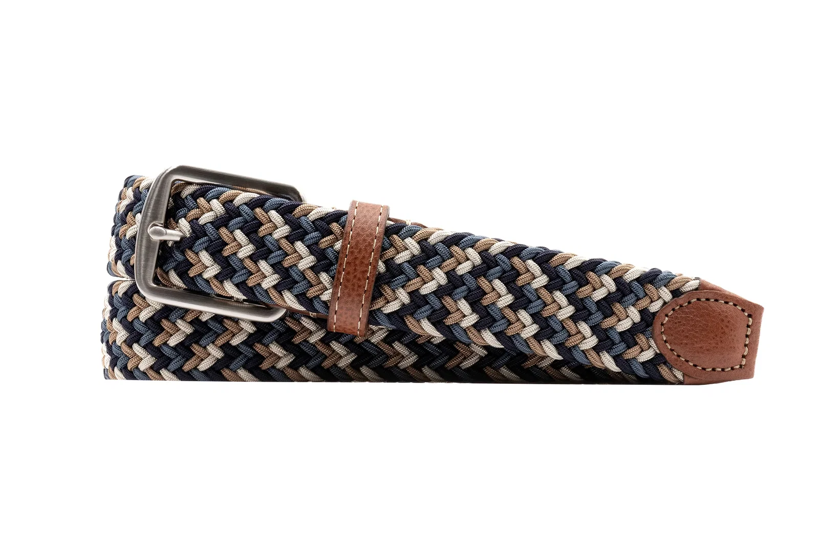 Image of Newport Woven Italian Rayon Elastic Belt - River Multi