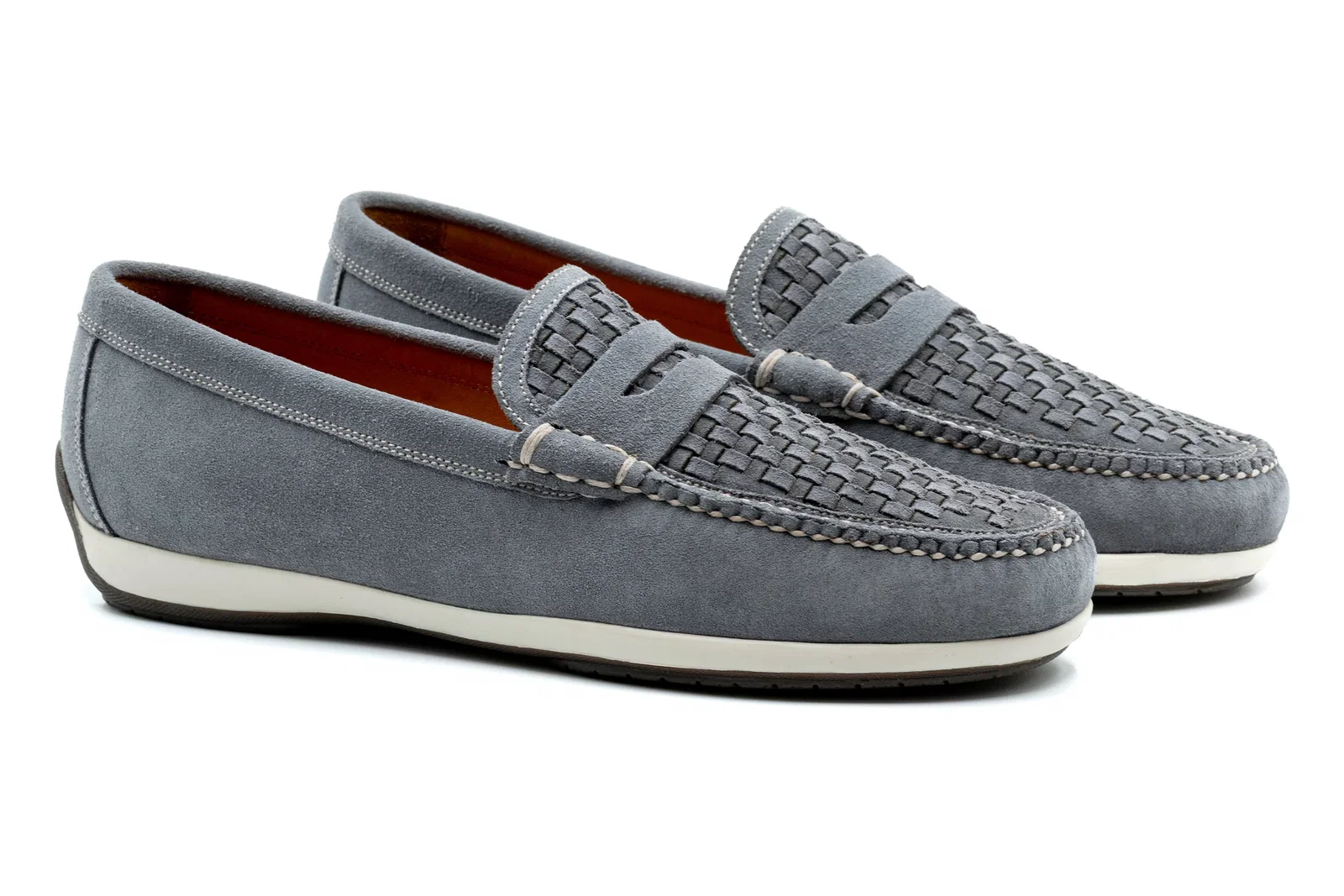 Image of Seaside Suede Penny Loafer - Blueberry