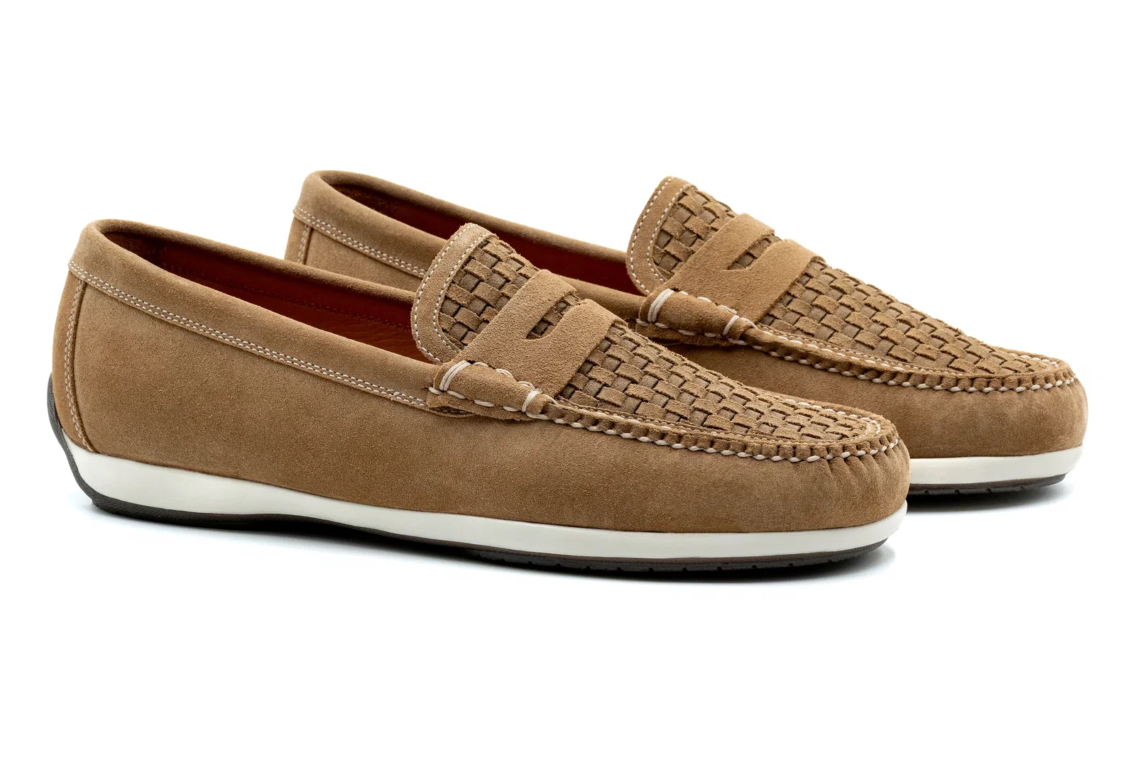 Image of Seaside Suede Penny Loafer - Cappuccino