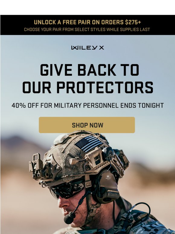 Last Call. 40% Off for Military Appreciation Month