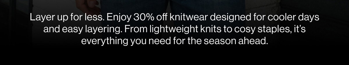 30% Off Knitwear