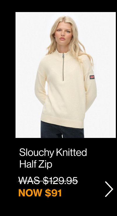Slouchy Knitted Half Zip