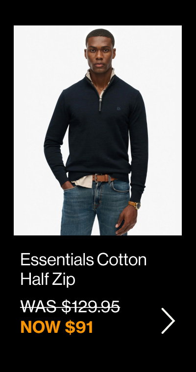 Slim Fit Essentials Cotton Half Zip