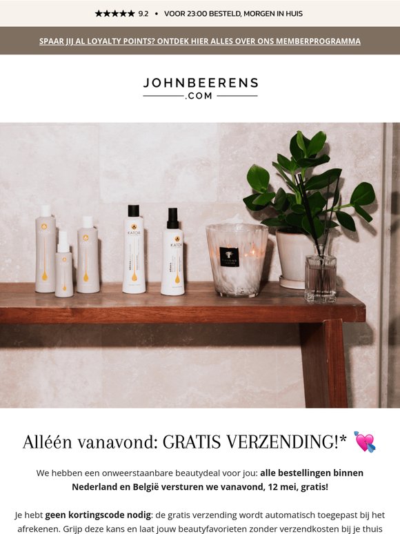 Yes! GRATIS VERZENDING, beautylover!* 💘