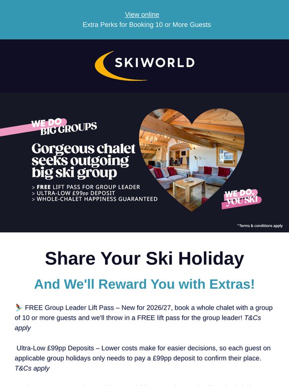 FREE Lift Pass, £99 Deposits & More 👨‍👨‍👦‍👦 Group Ski Holidays
