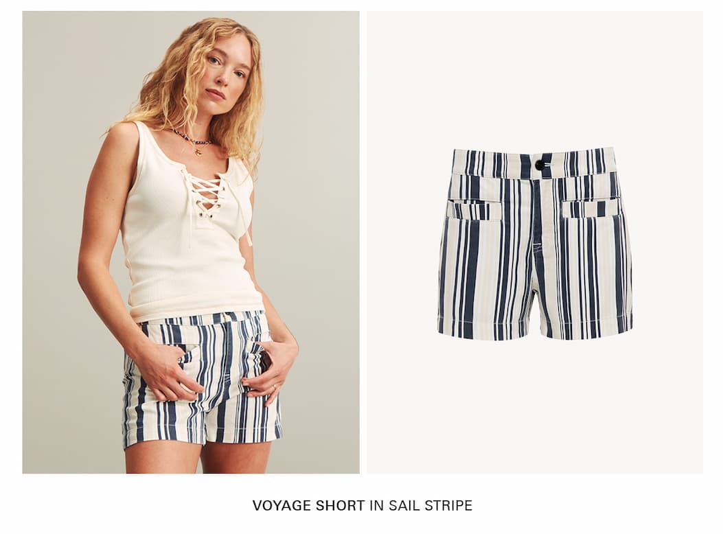 The voyage short in stripes. Perfect for summer.