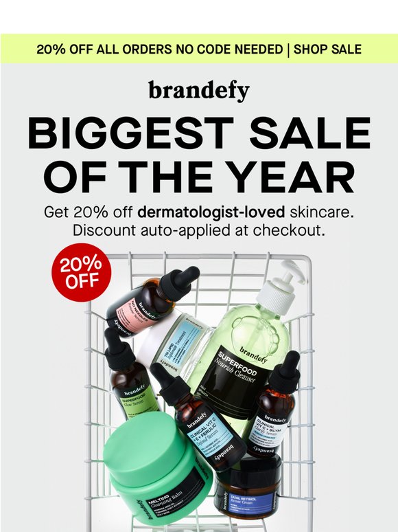 It's here: 20% off everything