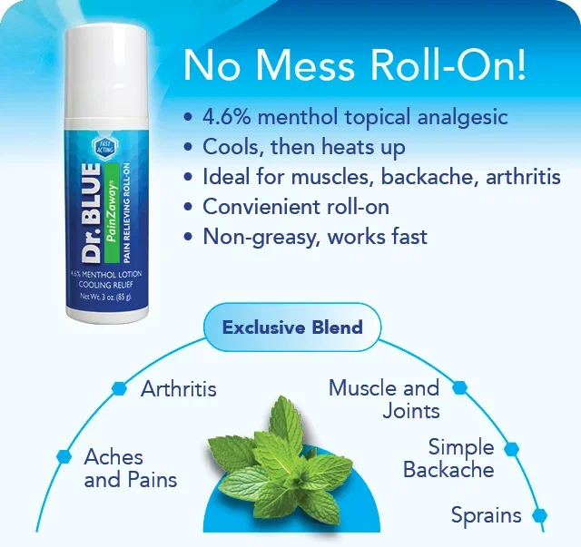 Dr. Blue 4.6% Menthol - No Mess Roll-On