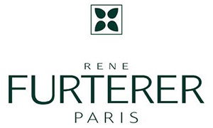 René Furterer Paris logo — green four-leaf floral emblem above brand name for professional haircare