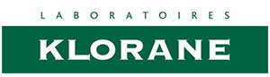 Klorane Laboratories logo: white 'KLORANE' wordmark on a dark green rectangular background with 'LABORATOIRES' above