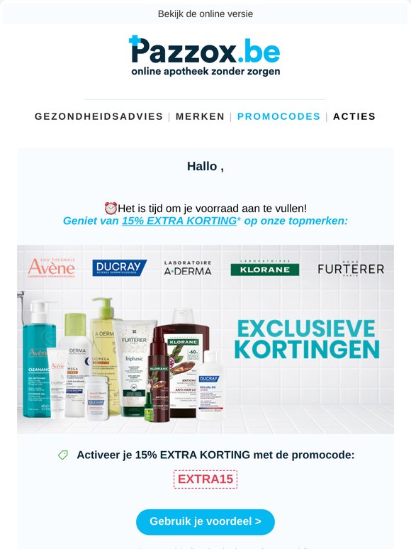 🔥Shop jouw verzorgingsfavorieten met 15% EXTRA korting
