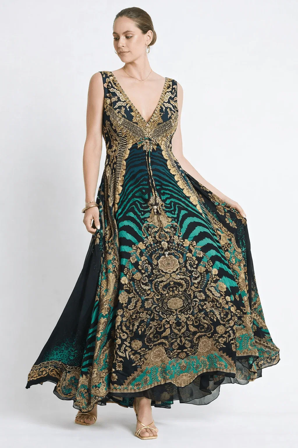 Image of Emerald Empress Maxi Dress