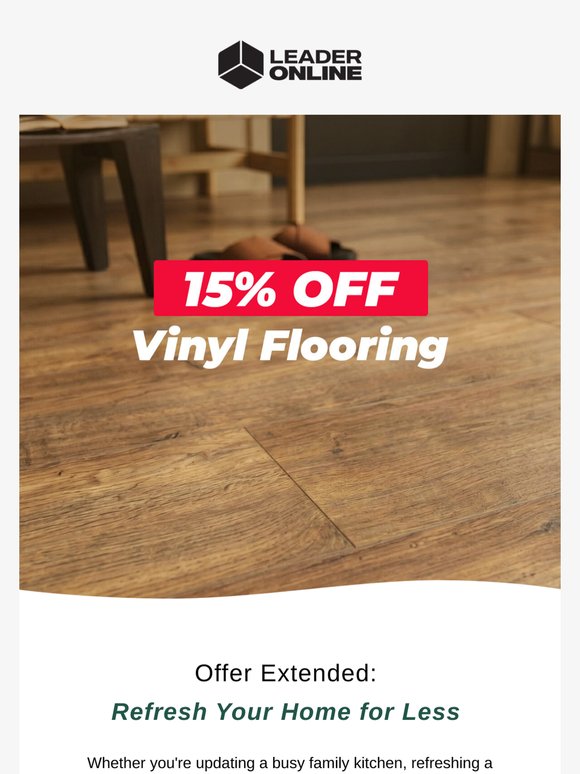 Offer Extended: 15% OFF Vinyl Flooring ❗️