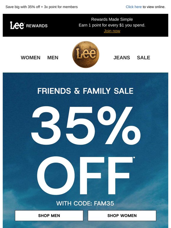 Friends & Family: 35% off