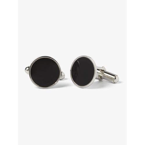 Silver Onyx Round Cufflink