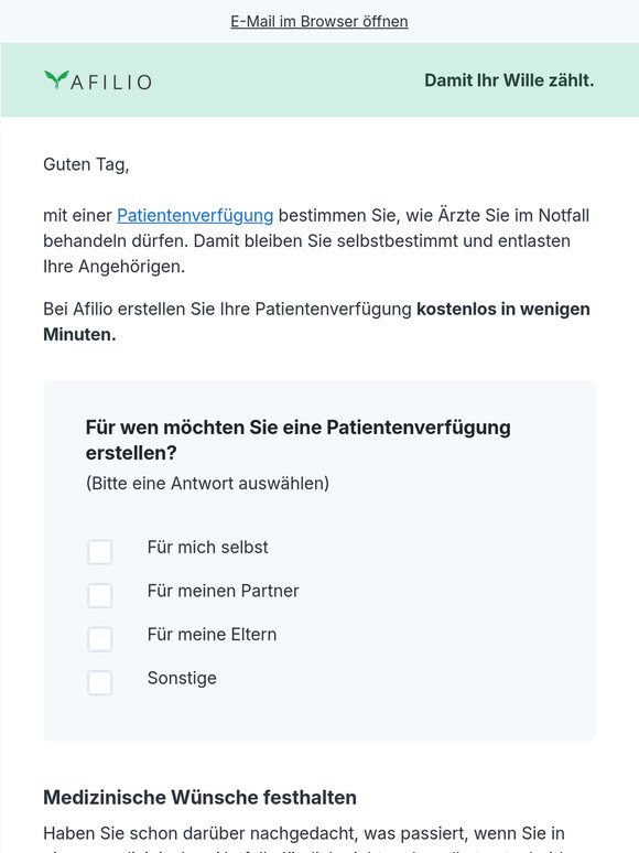 Ihre Patientenverfügung – einfacher als gedacht