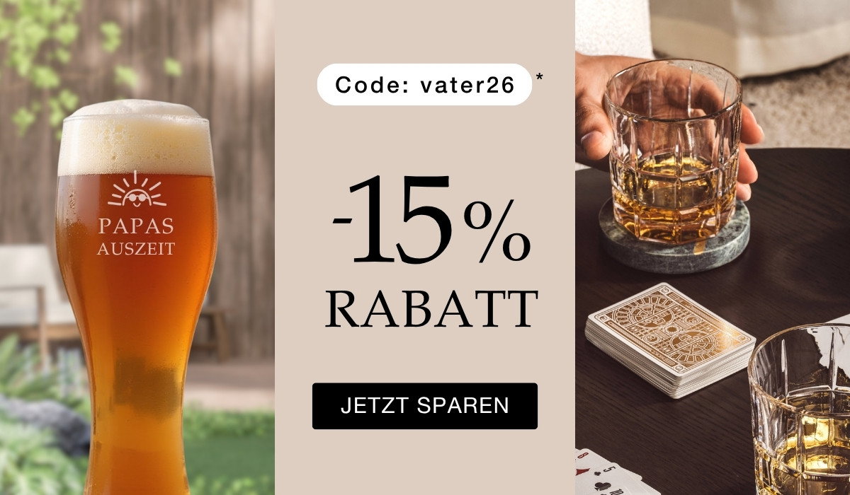 15 % Rabatt auf fast alles mit dem Code: vater26