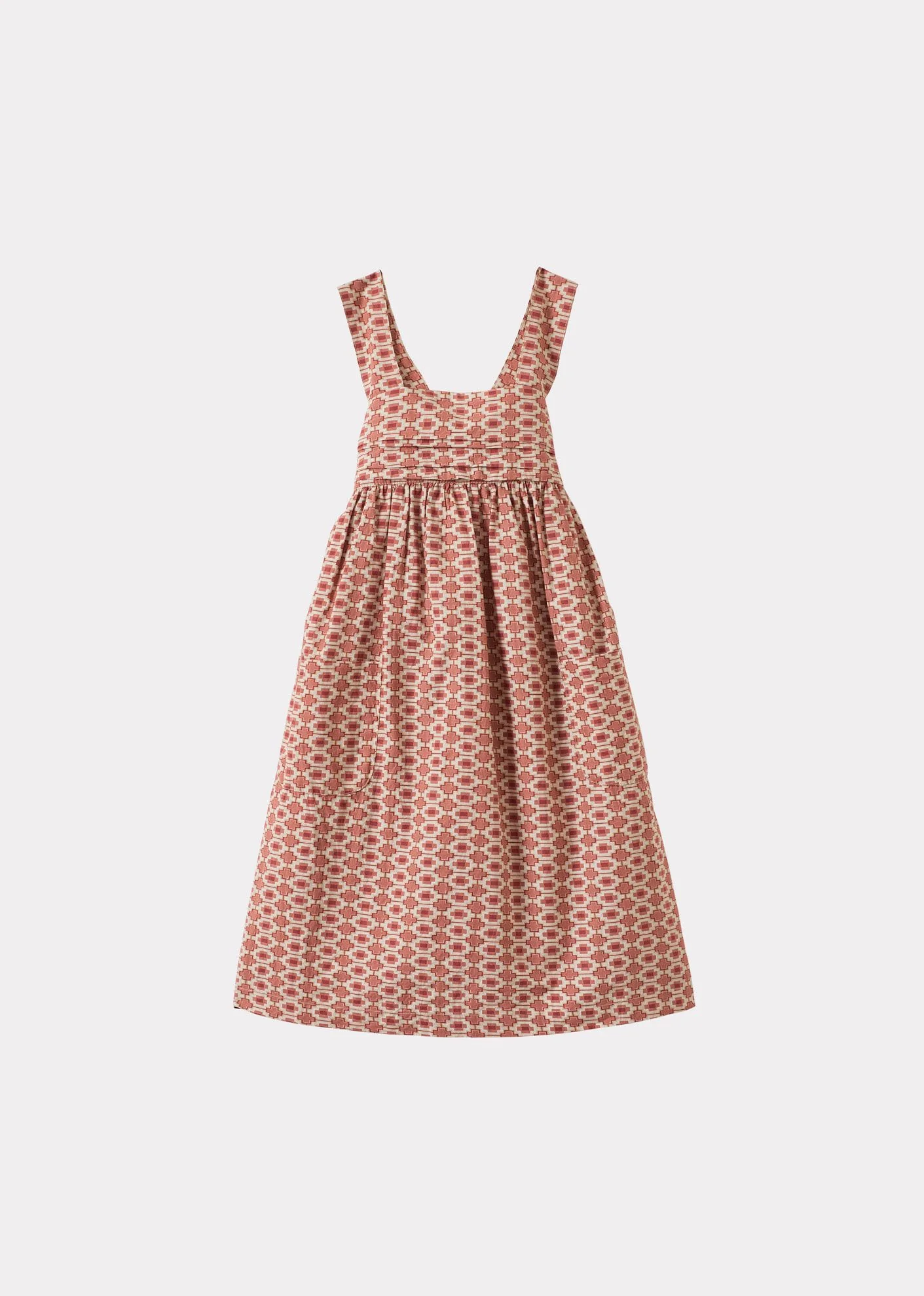 Image of ABELIA GIRL'S COTTON DRESS - KALEIDOSCOPE PRINT